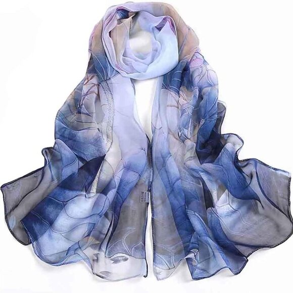 2 Pcs Scarfs for Women Lightweight Scarves Fashion Floral Print Shawls Holiday G - Picture 5 of 6